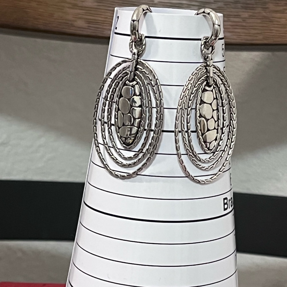 JOHN HARDY AUTHENTIC ‘ZEN COLLECTION’ STERLING SILVER EARRINGS